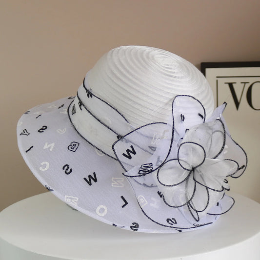 New Fashion Women’s Fascinator Church Hat – Elegant Bow Wide Brim Bucket Fedora for Summer, Kentucky Derby & Wedding Events