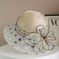 New Fashion Women’s Fascinator Church Hat – Elegant Bow Wide Brim Bucket Fedora for Summer, Kentucky Derby & Wedding Events