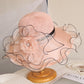 Elegant Women’s Summer Sun Hat – Breathable Foldable Organdy Hat with Woven Top & Flower Decoration