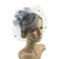 Vintage Simulated Net Flower Fascinator – Multi-Color Feather Hairpin for Women