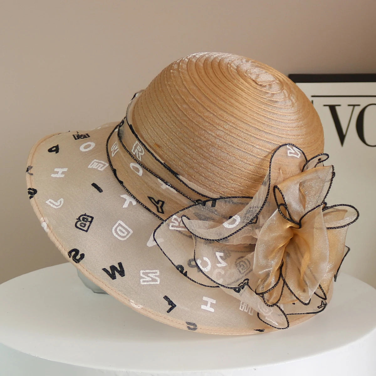 New Fashion Women’s Fascinator Church Hat – Elegant Bow Wide Brim Bucket Fedora for Summer, Kentucky Derby & Wedding Events