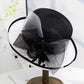 Elegant Summer Straw Hat for Women – Retro Curl Brim Sunbonnet with Flower, Outdoor Beach Sunshade, Party & Church Hat