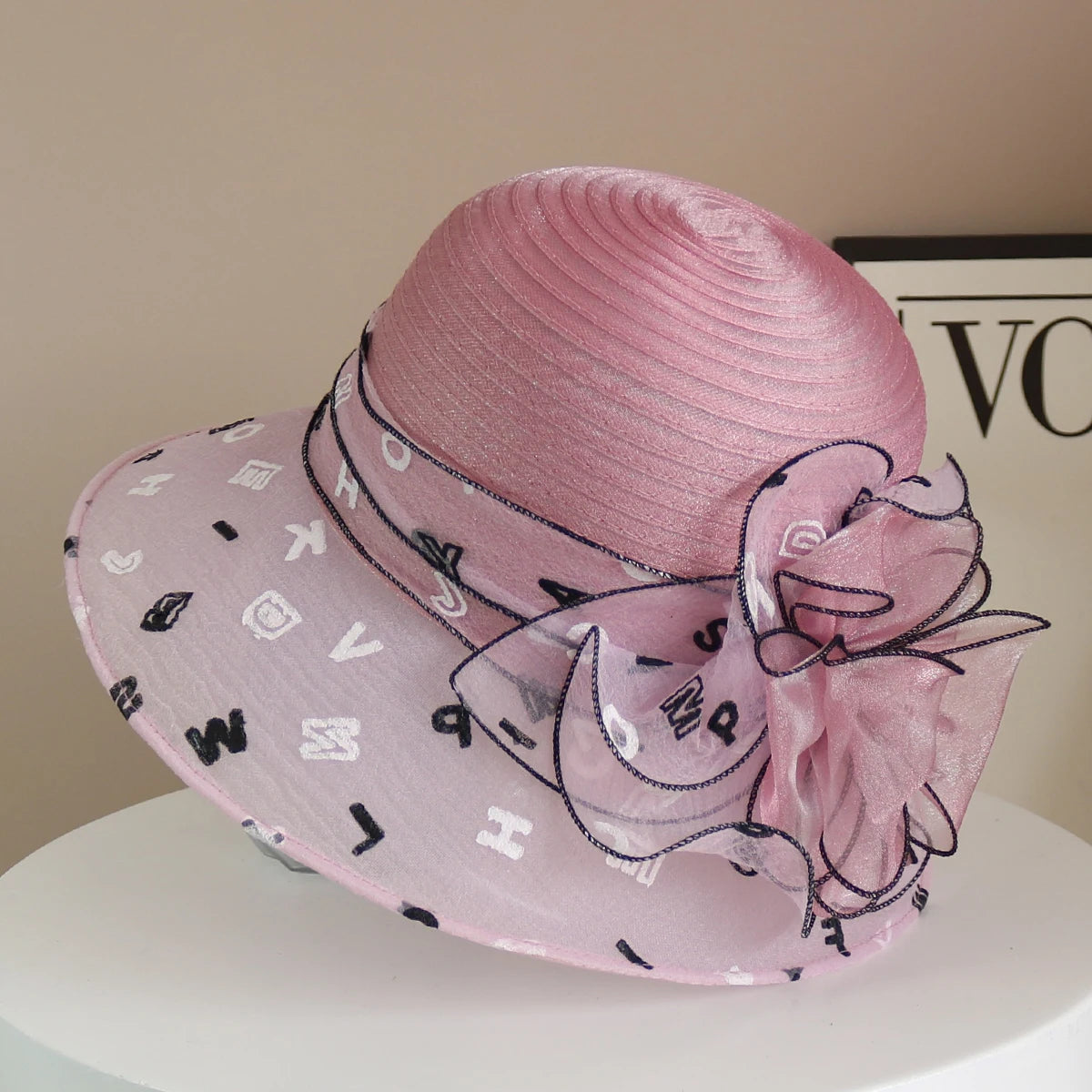 New Fashion Women’s Fascinator Church Hat – Elegant Bow Wide Brim Bucket Fedora for Summer, Kentucky Derby & Wedding Events