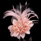Vintage Simulated Net Flower Fascinator – Multi-Color Feather Hairpin for Women