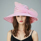 Women’s Organza Mesh Wide Brim Hat – Elegant Ruffle Sun Hat for Summer, Wedding, Bridal, Beach & Party