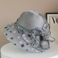 New Fashion Women’s Fascinator Church Hat – Elegant Bow Wide Brim Bucket Fedora for Summer, Kentucky Derby & Wedding Events