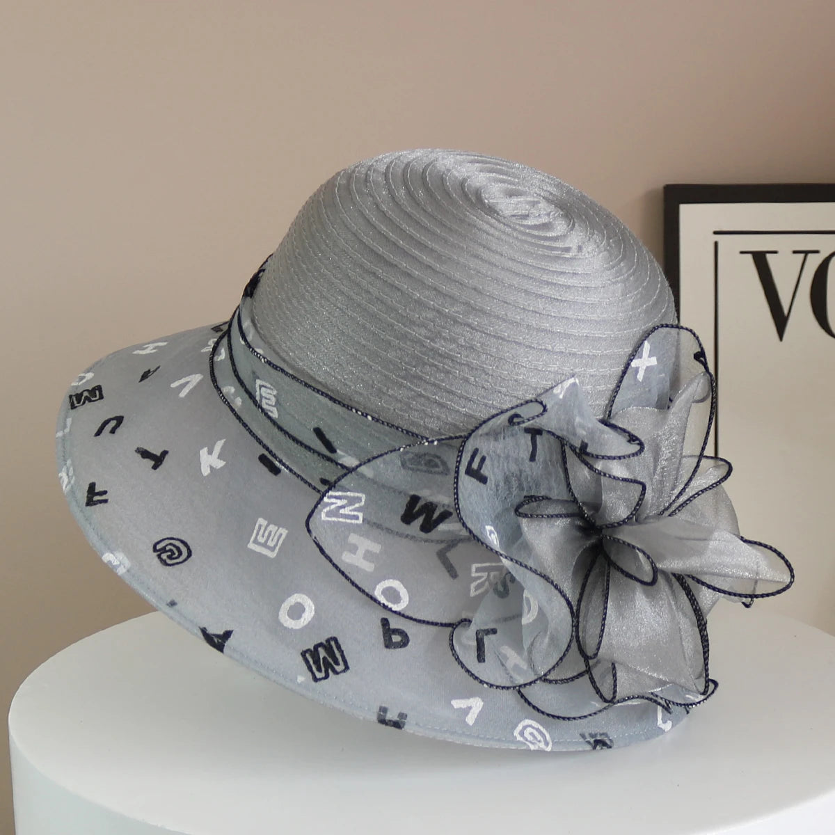 New Fashion Women’s Fascinator Church Hat – Elegant Bow Wide Brim Bucket Fedora for Summer, Kentucky Derby & Wedding Events