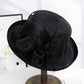Elegant Summer Straw Hat for Women – Retro Curl Brim Sunbonnet with Flower, Outdoor Beach Sunshade, Party & Church Hat