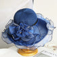 Elegant Women’s Summer Sun Hat – Breathable Foldable Organdy Hat with Woven Top & Flower Decoration