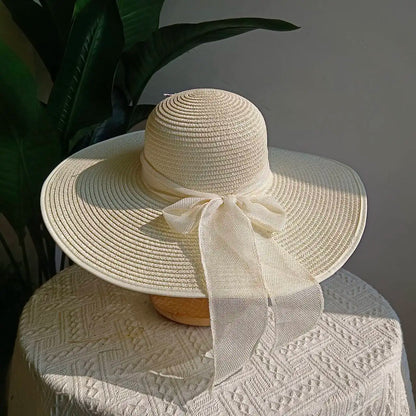 Summer 2025 Large Brim Straw Sun Hat – Foldable Outdoor Travel Beach Hat with UV Protection