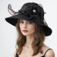 Elegant Ladies Fascinator Hat – Wide Brim Church Kentucky Derby Sun Cap with Bow