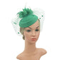 Vintage Simulated Net Flower Fascinator – Multi-Color Feather Hairpin for Women