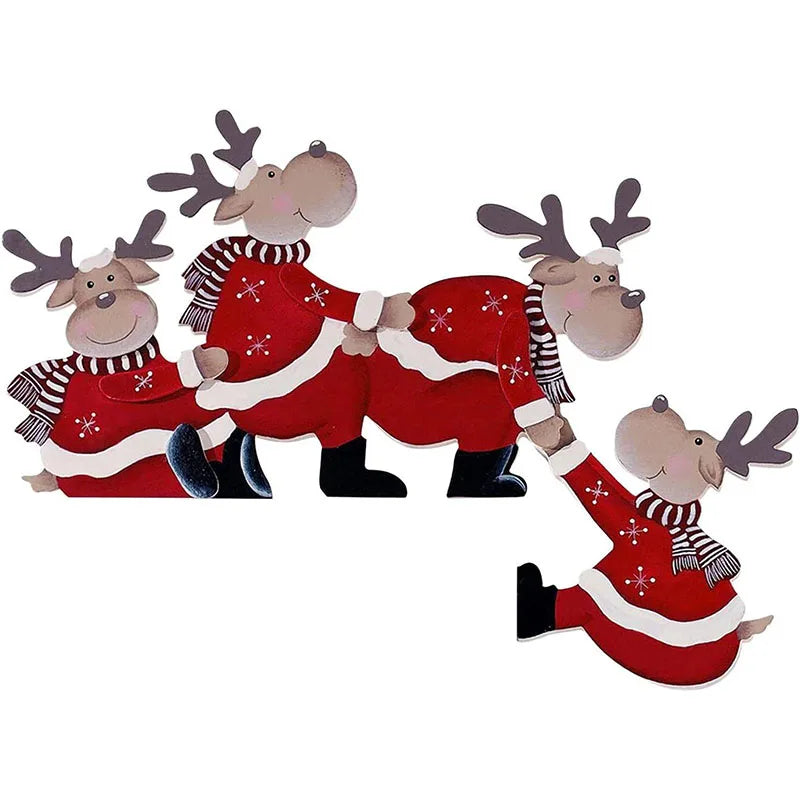 2025 Wooden Christmas Door Hanging Ornaments – Festive Wall & Door Decor for Home, Merry Christmas & Happy New Year