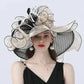 Fashionable Lady Derby Church Cloche Hat – Elegant Floral Bow Bucket Wedding & Party Bowler Cap for Women, Summer Sun Protection Fedora