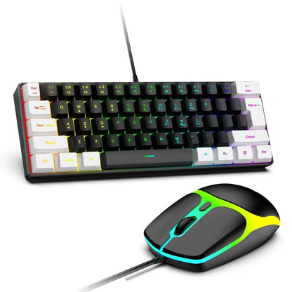 2025 new Mini 60% Compact Wired Keyboard 61 Keys RGB Backlight Membrane Keyboard For Windows PC Office laptop Computer