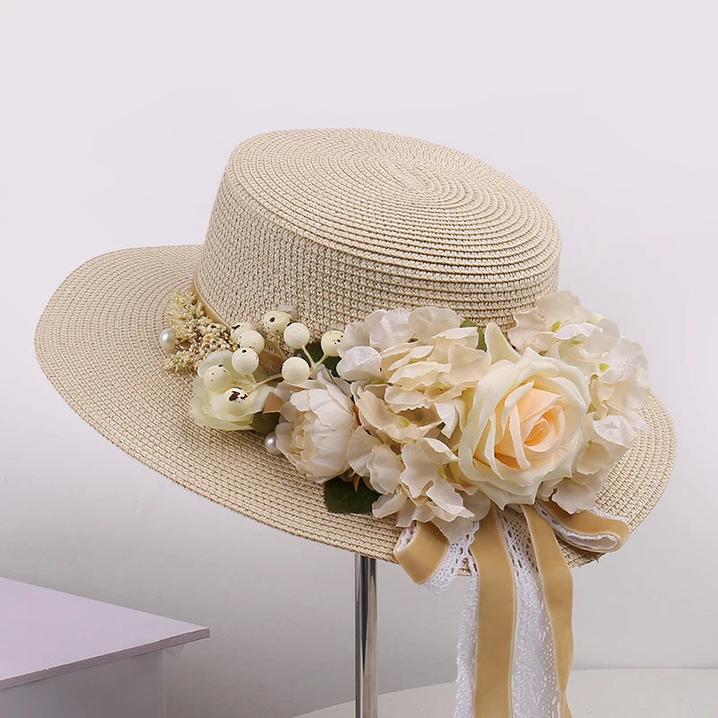 Floral UV Protection Sun Hat – Breathable Wide Brim Summer Beach Cap for Travel, Vacation & Outdoor Activities (Unisex)