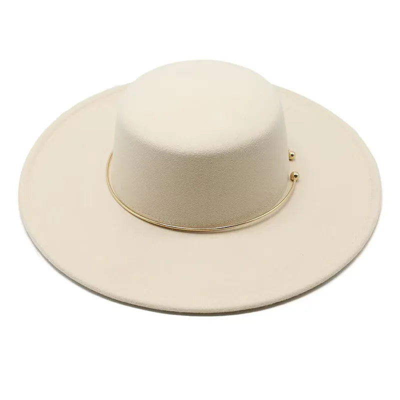 2025 Fashion Fedora Hats – Unisex Flat Top Dress Cap with Ribbon Band, Elegant Bowler Panama Jazz Hat for Men & Women