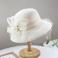 Elegant Women’s Organza Sun Hat – Wide Brim Travel Beach Cap, Party Bucket Hat for Summer