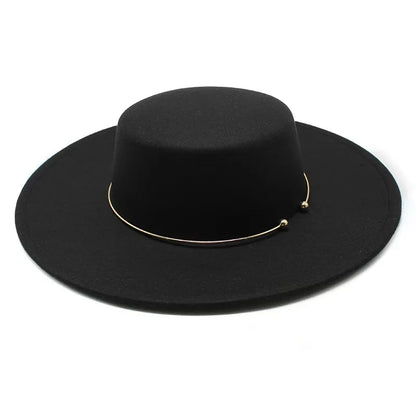 2025 Fashion Fedora Hats – Unisex Flat Top Dress Cap with Ribbon Band, Elegant Bowler Panama Jazz Hat for Men & Women