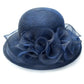 Women’s Summer Wide Brim Sun Hat – Elegant Organza Mesh Hat with Flower Decoration, Beach Vacation Sunshade Hat