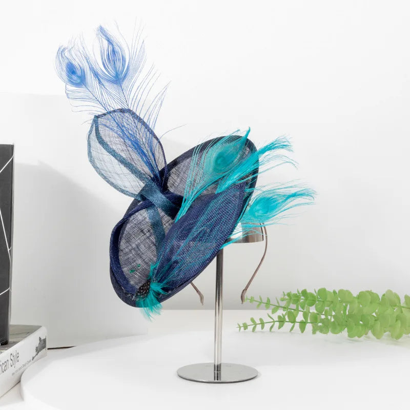 2025 Elegant Feather & Flower Fascinator Pillbox Hat – Women’s Wedding, Tea Party, Kentucky Derby & Cocktail Headpiece