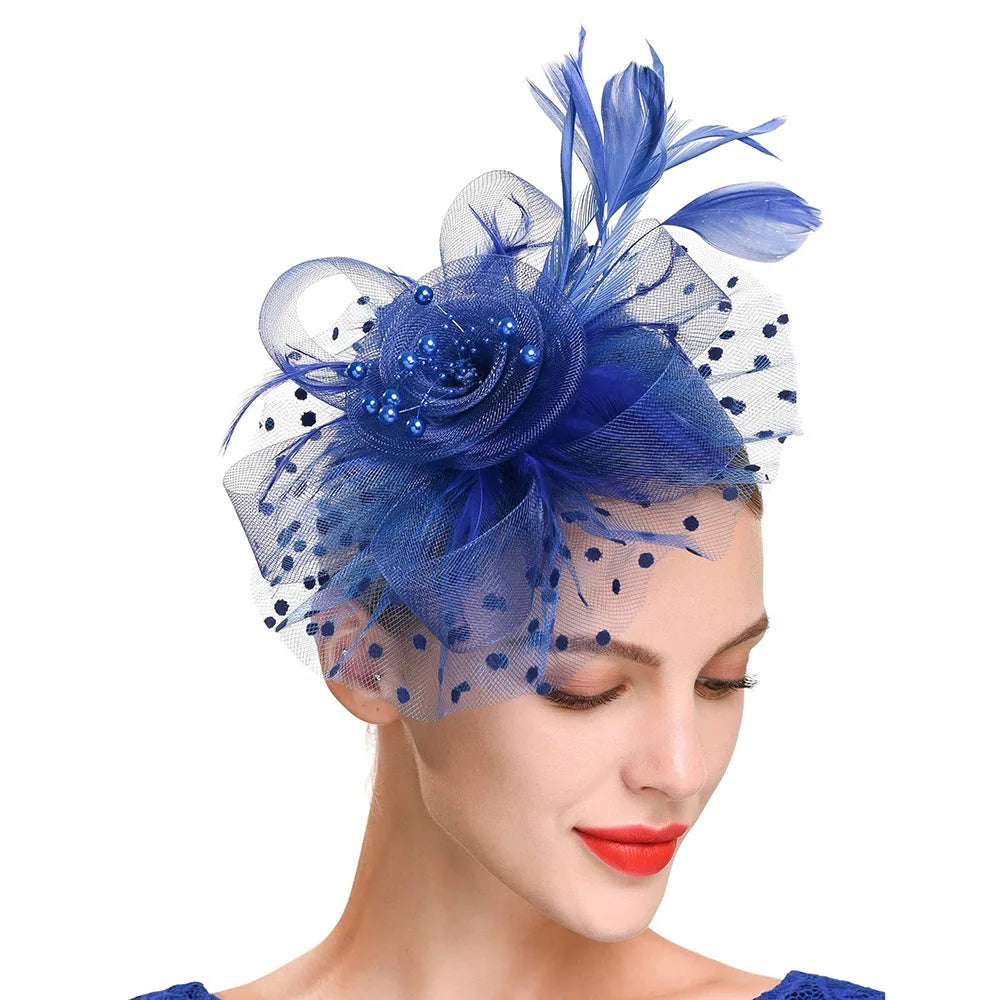 Bridal Feather Headband – Elegant Wedding Hair Clip & Bridesmaid Headpiece for Bride, Cocktail Parties & Special Occasions