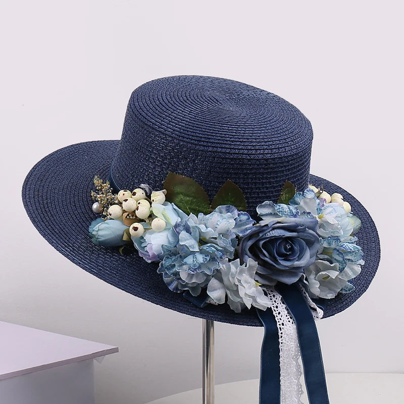 Floral UV Protection Sun Hat – Breathable Wide Brim Summer Beach Cap for Travel, Vacation & Outdoor Activities (Unisex)