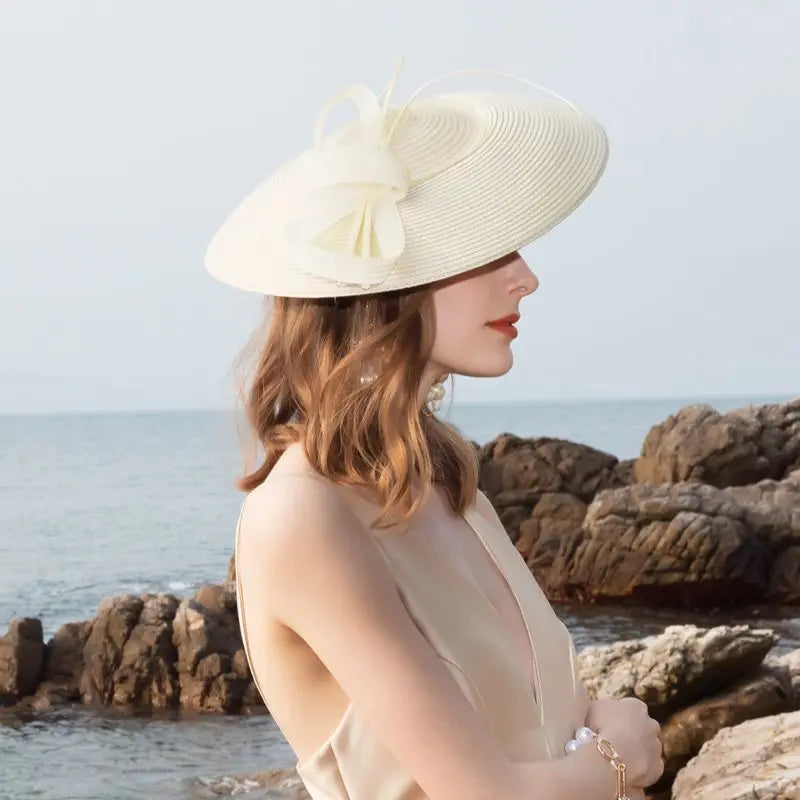 FS Fascinators Pillbox Hat for Women – Elegant Black & White Church Fedora, Wedding Kentucky Derby Dress Hat