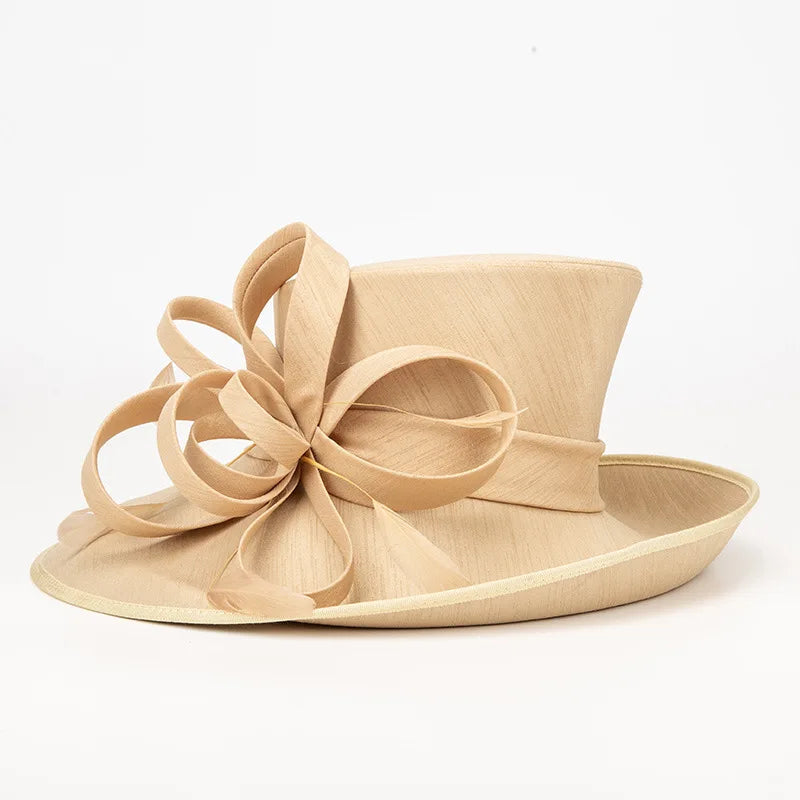 Deluxe Ladies Church Hat – Elegant Top Hat Fascinator for Weddings, Photography, Banquets & Formal Occasions