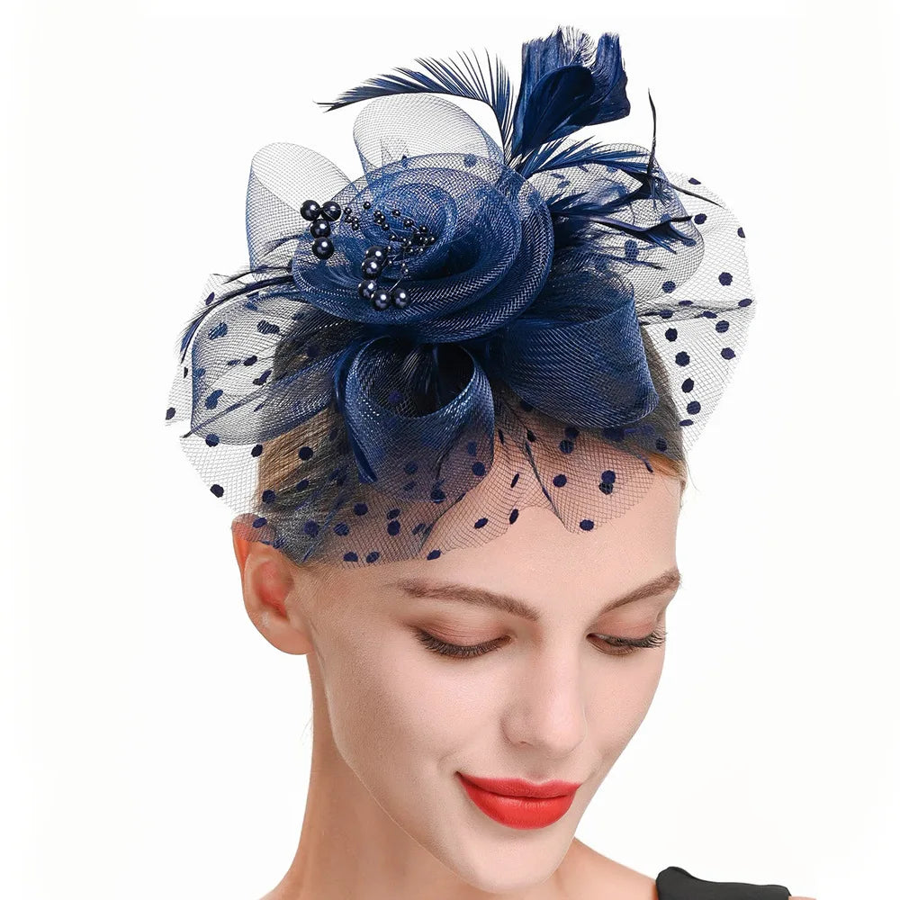 Bridal Feather Headband – Elegant Wedding Hair Clip & Bridesmaid Headpiece for Bride, Cocktail Parties & Special Occasions