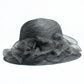 Women’s Summer Wide Brim Sun Hat – Elegant Organza Mesh Hat with Flower Decoration, Beach Vacation Sunshade Hat