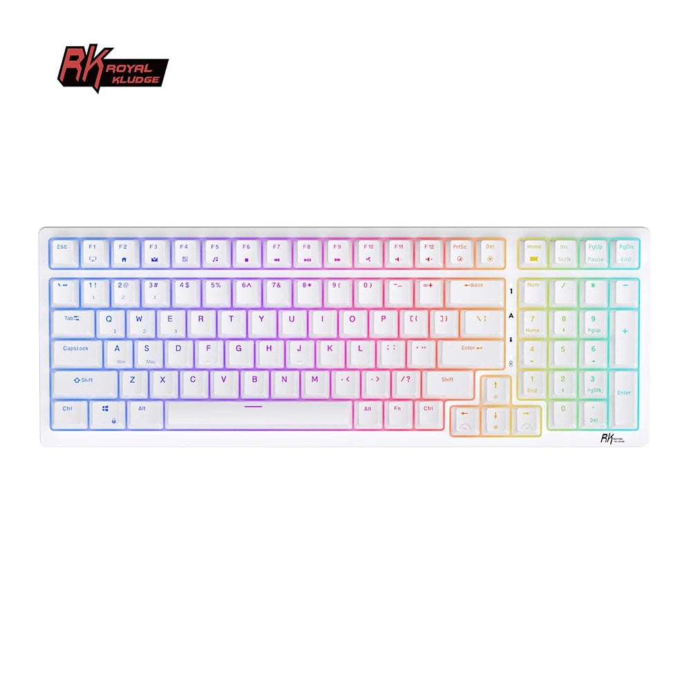 RK Royal Kludge RK98 Spanish Wireless Mechanical Keyboard Tri-mode 2.4G/Bluetooth/USB Wired RGB Hot-swappable Gamer Keyboards