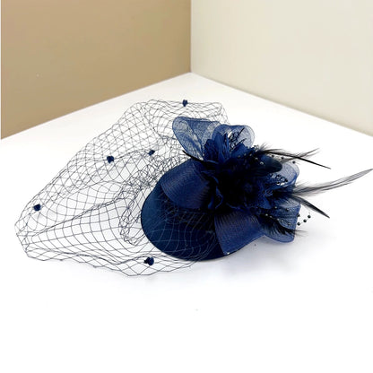 Women’s Retro French Top Hat – Elegant Mesh Fascinator Headdress for Evening Parties, Weddings & Social Events