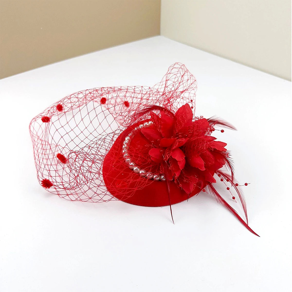 Women’s Retro French Top Hat – Elegant Mesh Fascinator Headdress for Evening Parties, Weddings & Social Events