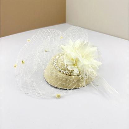 Women’s Retro French Top Hat – Elegant Mesh Fascinator Headdress for Evening Parties, Weddings & Social Events