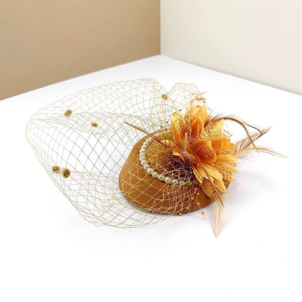 Women’s Retro French Top Hat – Elegant Mesh Fascinator Headdress for Evening Parties, Weddings & Social Events