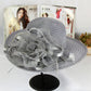 Spring Summer Women’s Mesh Organza Flower Hat – Elegant Wide Brim Dome Sun Hat for Weddings, Parties & Outdoor Fashion