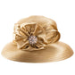 Lawliet Women’s Crystal Satin Ribbon Church Hat – Designer Couture Wide Brim Hat for Weddings, Kentucky Derby & Special Occasions