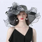 Fashionable Lady Derby Church Cloche Hat – Elegant Floral Bow Bucket Wedding & Party Bowler Cap for Women, Summer Sun Protection Fedora