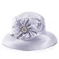 Lawliet Women’s Crystal Satin Ribbon Church Hat – Designer Couture Wide Brim Hat for Weddings, Kentucky Derby & Special Occasions
