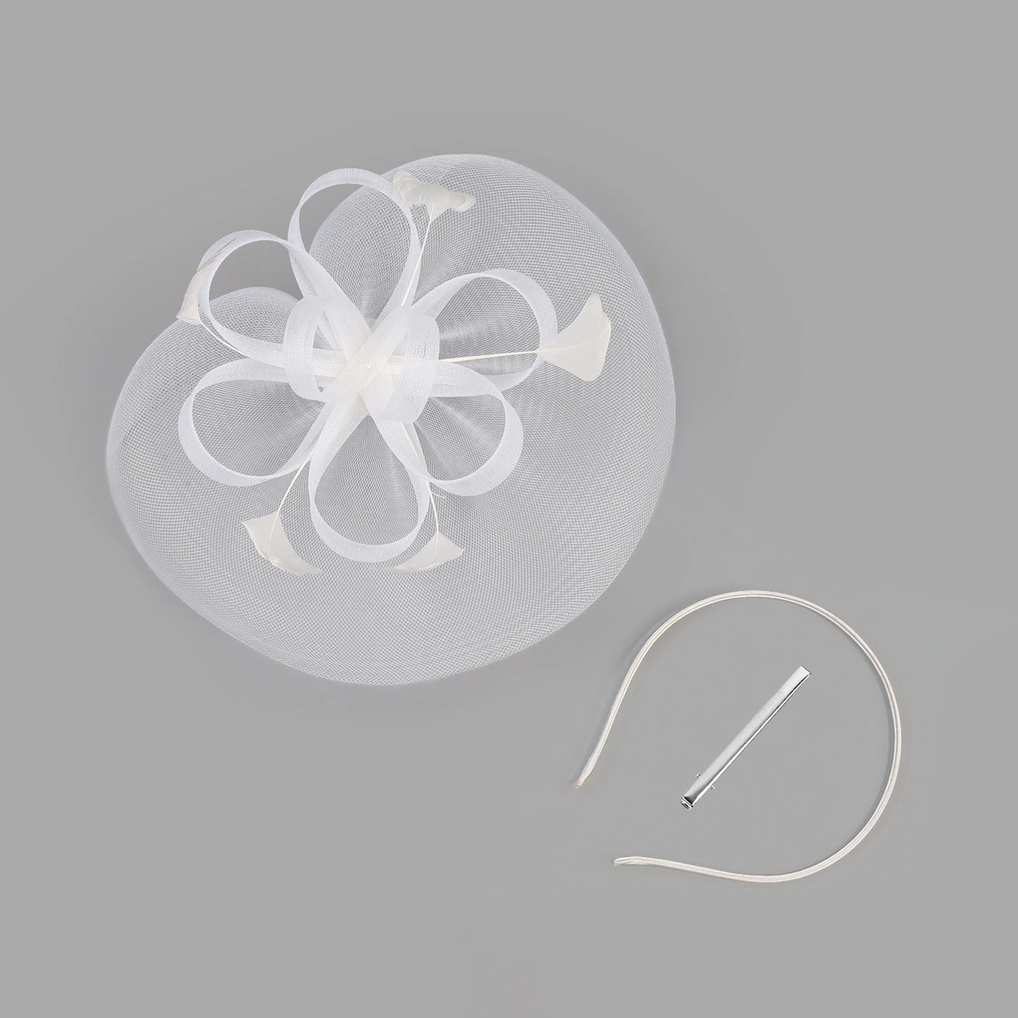 Elegant Flower Bow Fascinator Headband – Women’s Bridal, Prom, Wedding & Photo Shoot Hair Accessories