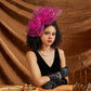 Big Flower Mesh & Feather Fascinator Headband – Elegant Bow Bridal Hair Accessories for Women