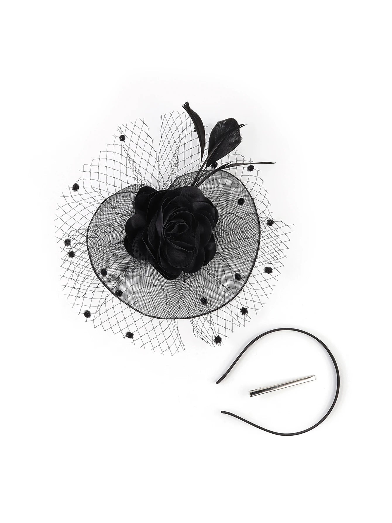 Elegant Multicolour Flower Feather Fascinator – Women’s Tea Party, Derby, Wedding & Cocktail Mesh Headpiece with Clip & Headband