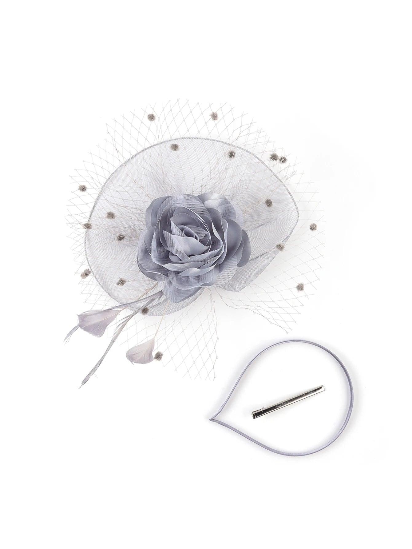 Elegant Multicolour Flower Feather Fascinator – Women’s Tea Party, Derby, Wedding & Cocktail Mesh Headpiece with Clip & Headband