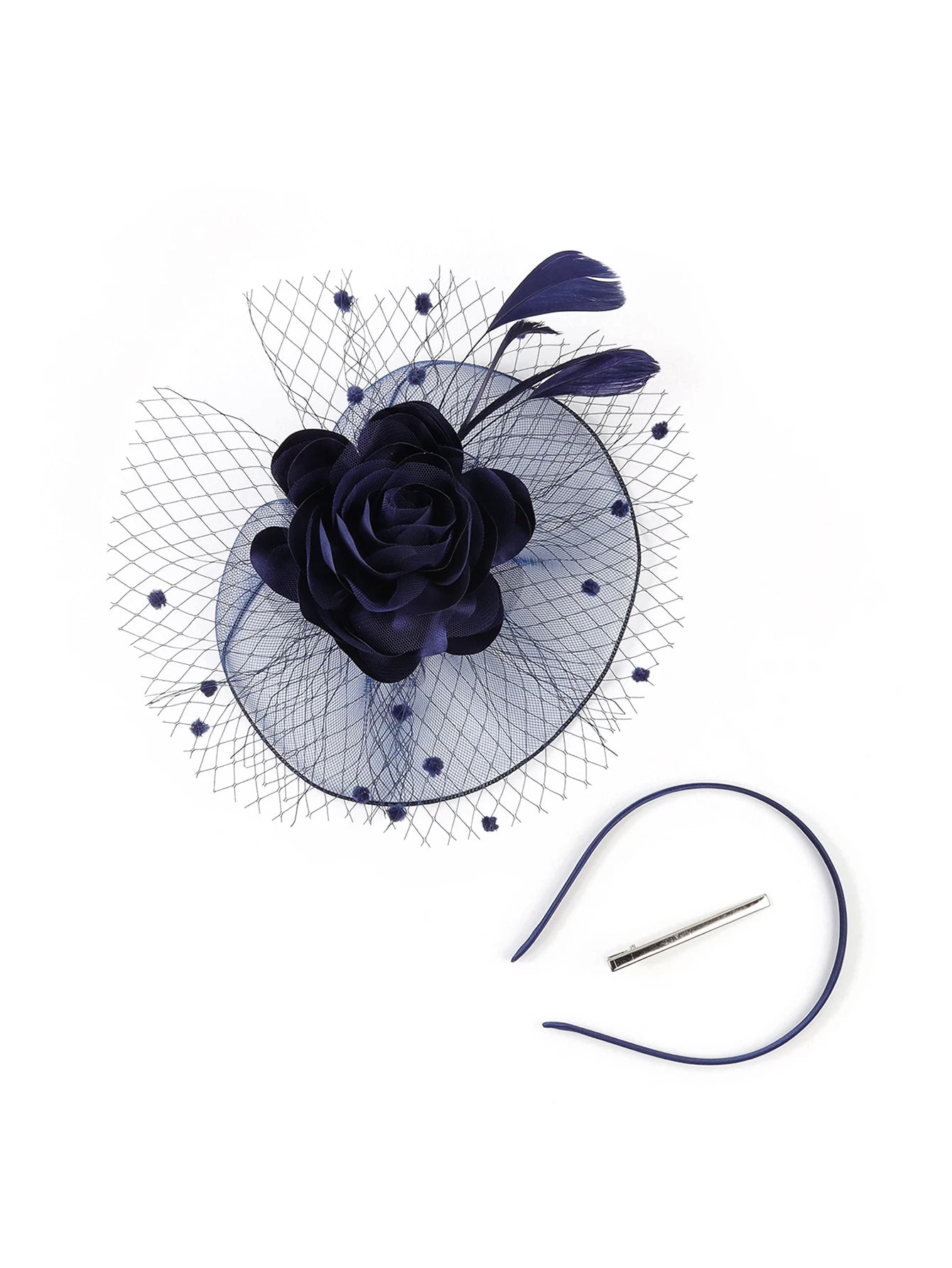 Elegant Multicolour Flower Feather Fascinator – Women’s Tea Party, Derby, Wedding & Cocktail Mesh Headpiece with Clip & Headband