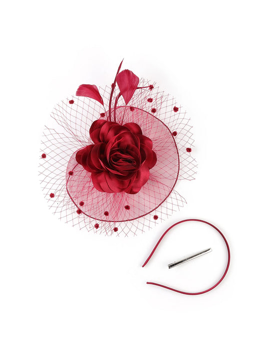 Elegant Multicolour Flower Feather Fascinator – Women’s Tea Party, Derby, Wedding & Cocktail Mesh Headpiece with Clip & Headband