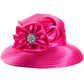 Lawliet Women’s Crystal Satin Ribbon Church Hat – Designer Couture Wide Brim Hat for Weddings, Kentucky Derby & Special Occasions