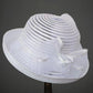 Women’s Rolled Edge Mesh Sun Hat – Fabric Flower Decoration, Breathable Sunshade Sports & Leisure Cap