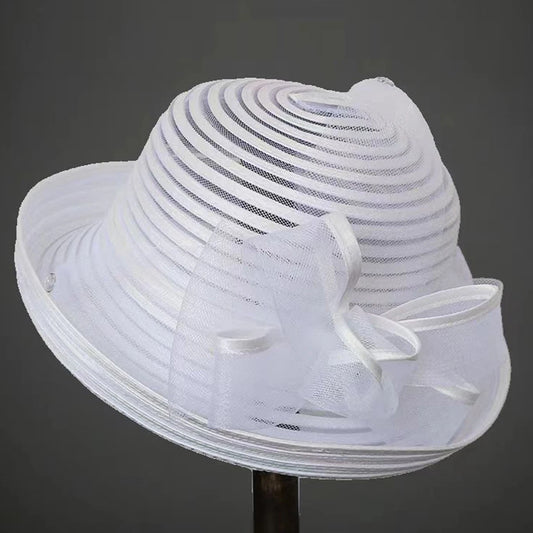 Women’s Rolled Edge Mesh Sun Hat – Fabric Flower Decoration, Breathable Sunshade Sports & Leisure Cap