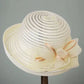 Women’s Rolled Edge Mesh Sun Hat – Fabric Flower Decoration, Breathable Sunshade Sports & Leisure Cap